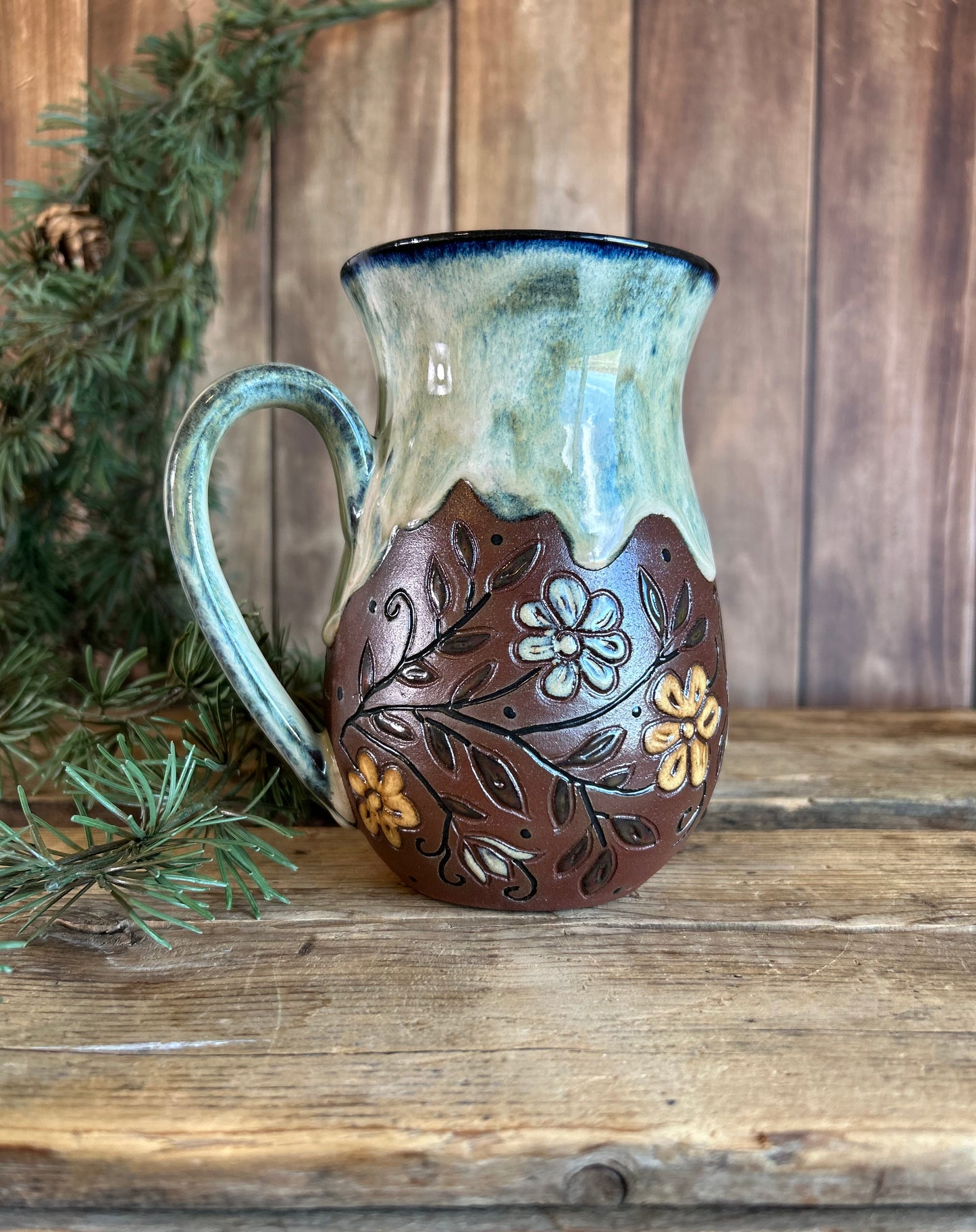 Flower swirl mug