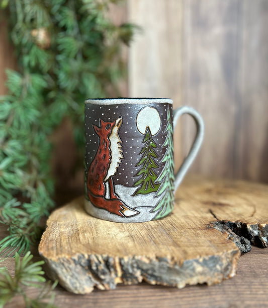 Snowy fox mug