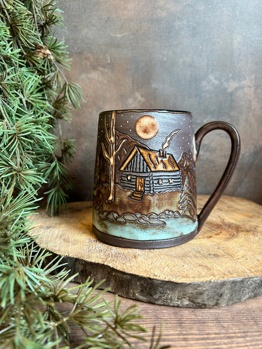 Cabin Mug in dark clay