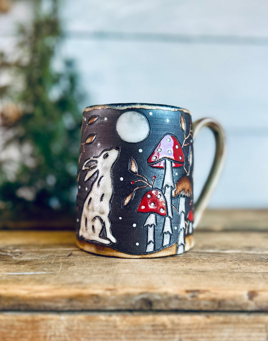 Rabbit mug  # 1 on Dark Clay