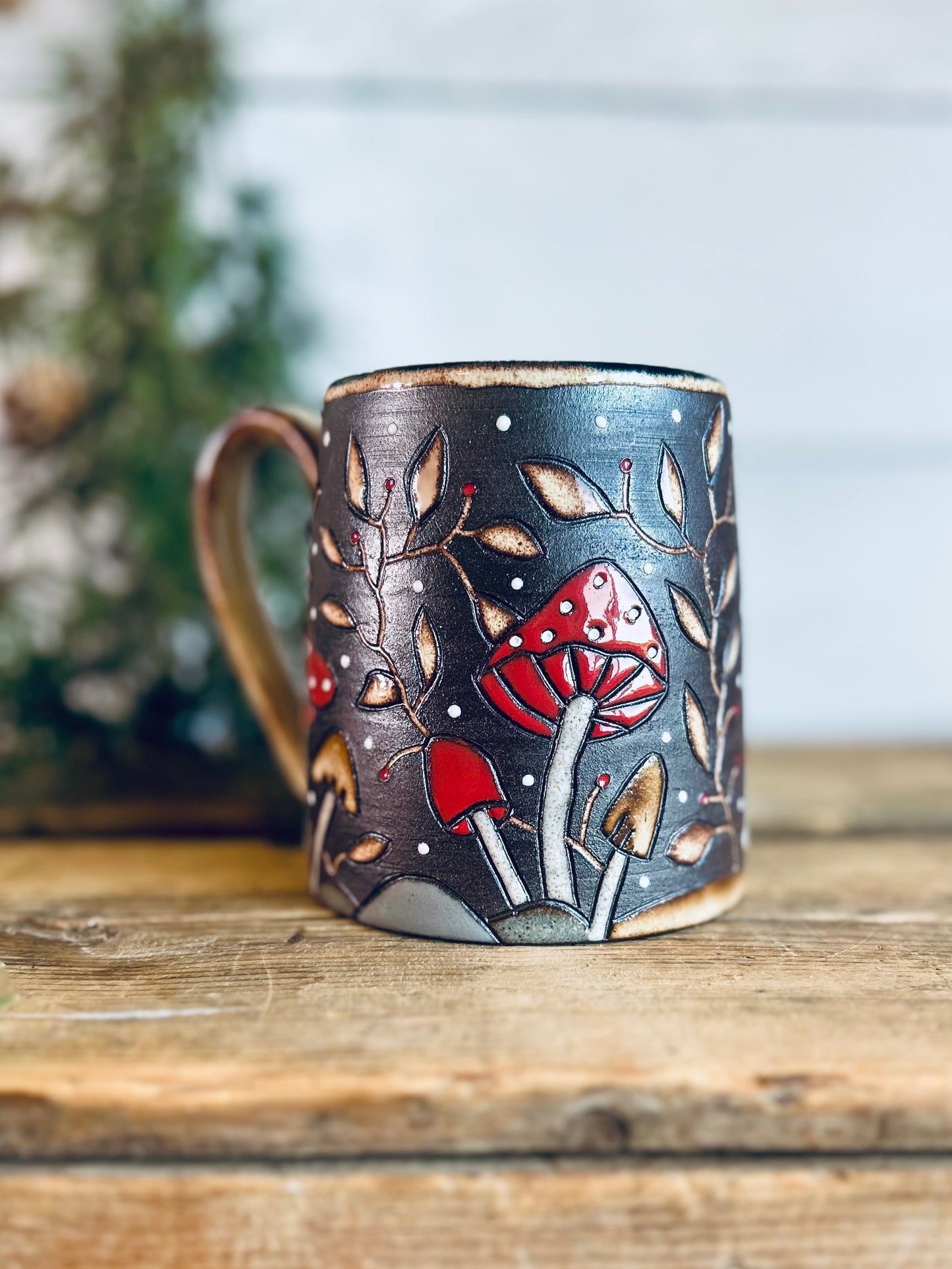 Rabbit mug  # 1 on Dark Clay