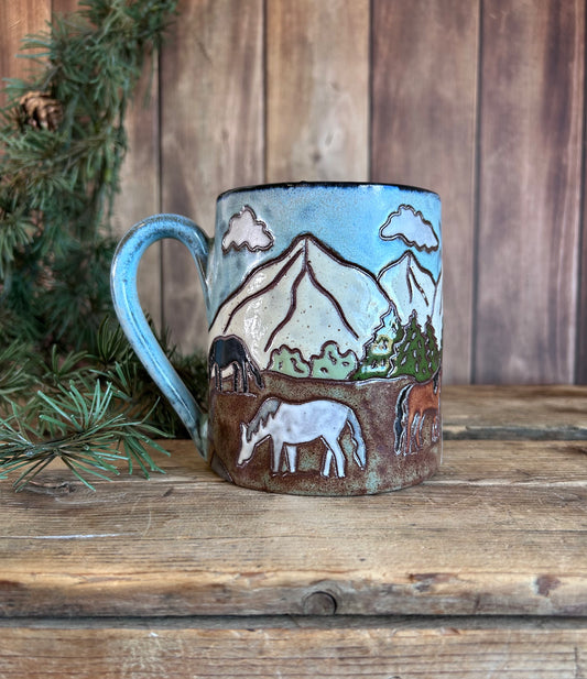 Barn Mug with horses